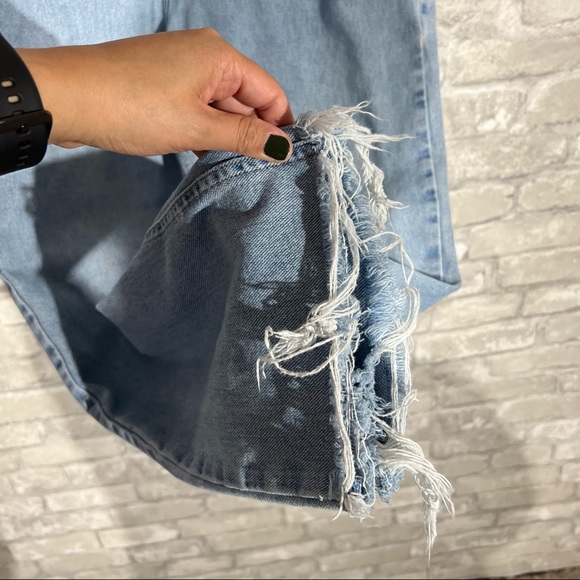 Vintage Riders Women's 12 High Waist Mom Jeans DIY Cropped Raw Hem Light Wash - Picture 6 of 10